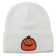 Halloween Goofy Jack o Lantern Embroidered Long Beanie