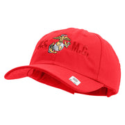 USMC Design Embroidered 6 Panel Unstructured Cotton Twill Cap Made in USA - Red OSFM