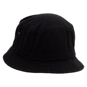 Cute Mushroom Icon Embroidered Washed Bucket Hats - Black M-L