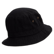 Cute Mushroom Icon Embroidered Washed Bucket Hats - Black M-L