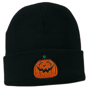 Halloween Goofy Jack o Lantern Embroidered Long Beanie