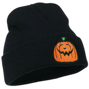 Halloween Goofy Jack o Lantern Embroidered Long Beanie