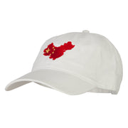 China Flag Map Embroidered Washed Cotton Twill Cap