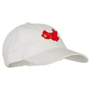 China Flag Map Embroidered Washed Cotton Twill Cap