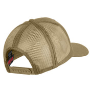 US Air Force with Wing Embroidered Solid Cotton Mesh Cap - Khaki OSFM