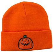 Halloween Goofy Jack o Lantern Embroidered Long Beanie