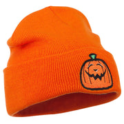 Halloween Goofy Jack o Lantern Embroidered Long Beanie