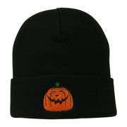 Halloween Goofy Jack o Lantern Embroidered Long Beanie