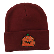 Halloween Goofy Jack o Lantern Embroidered Long Beanie