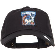 Halloween with Ghost Patched Unstructured Cap