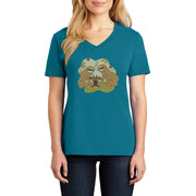 Slothy Chess Graphic Design Ladies V-Neck