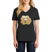 Slothy Chess Graphic Design Ladies V-Neck