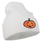 Halloween Happy Jack o Lantern Embroidered Long Beanie