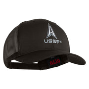 USSF with Delta Embroidered Solid Cotton Mesh Cap - Charcoal OSFM