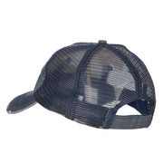 Fishing Crossed Fishhooks Embroidered Low Profile Cotton Mesh Cap