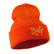 Happy Halloween Boo Embroidered Long Beanie