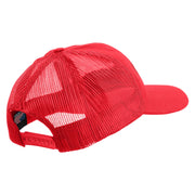 USMC Design Embroidered 6 Panel Structured Cotton Twill Mesh Cap Made in USA - Red OSFM