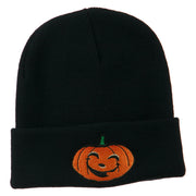 Halloween Happy Jack o Lantern Embroidered Long Beanie