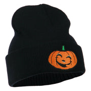 Halloween Happy Jack o Lantern Embroidered Long Beanie