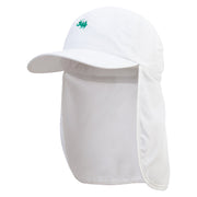 Green Mantis Icon Embroidered Flap Hats - White OSFM