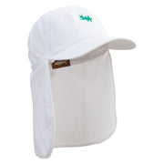 Green Mantis Icon Embroidered Flap Hats - White OSFM