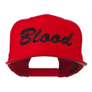 Flat Bill Hip Hop Casual Blood Embroidered Cap