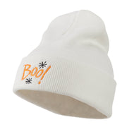 Happy Halloween Boo Embroidered Long Beanie