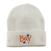 Happy Halloween Boo Embroidered Long Beanie