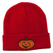 Halloween Happy Jack o Lantern Embroidered Long Beanie