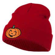 Halloween Happy Jack o Lantern Embroidered Long Beanie