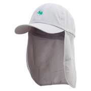 Green Mantis Icon Embroidered Flap Hats - Grey OSFM