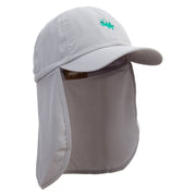 Green Mantis Icon Embroidered Flap Hats - Grey OSFM