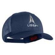 USSF with Delta Embroidered Solid Cotton Mesh Cap - Navy OSFM