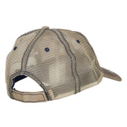 Fishing Crossed Fishhooks Embroidered Low Profile Cotton Mesh Cap