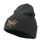 Happy Halloween Boo Embroidered Long Beanie