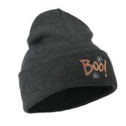 Happy Halloween Boo Embroidered Long Beanie