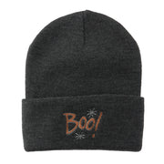 Happy Halloween Boo Embroidered Long Beanie