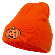 Halloween Happy Jack o Lantern Embroidered Long Beanie