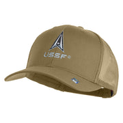 USSF with Delta Embroidered Solid Cotton Mesh Cap - Khaki OSFM