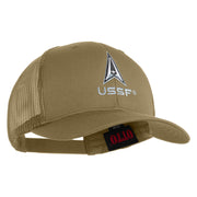 USSF with Delta Embroidered Solid Cotton Mesh Cap - Khaki OSFM