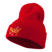 Happy Halloween Boo Embroidered Long Beanie