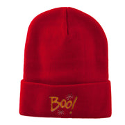 Happy Halloween Boo Embroidered Long Beanie