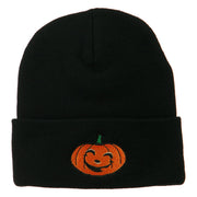 Halloween Happy Jack o Lantern Embroidered Long Beanie