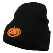 Halloween Happy Jack o Lantern Embroidered Long Beanie