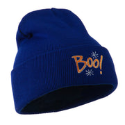 Happy Halloween Boo Embroidered Long Beanie