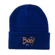 Happy Halloween Boo Embroidered Long Beanie