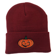 Halloween Happy Jack o Lantern Embroidered Long Beanie