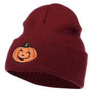 Halloween Happy Jack o Lantern Embroidered Long Beanie