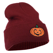 Halloween Happy Jack o Lantern Embroidered Long Beanie