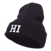 HI Hawaii State Embroidered Cuff Beanie